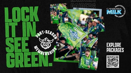Lock it in. See green. Part-season memberships. Explore packages. Canberra Milk, proud membership partner.